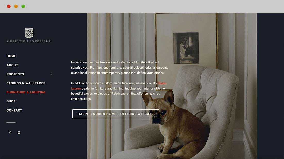 webdesign voor Christies Interieur te Knokke