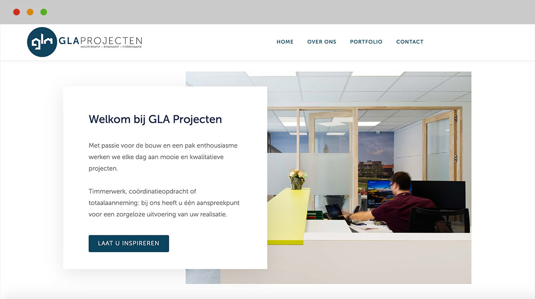 webdesign voor GLA Projecten te Wortegem-Petegem