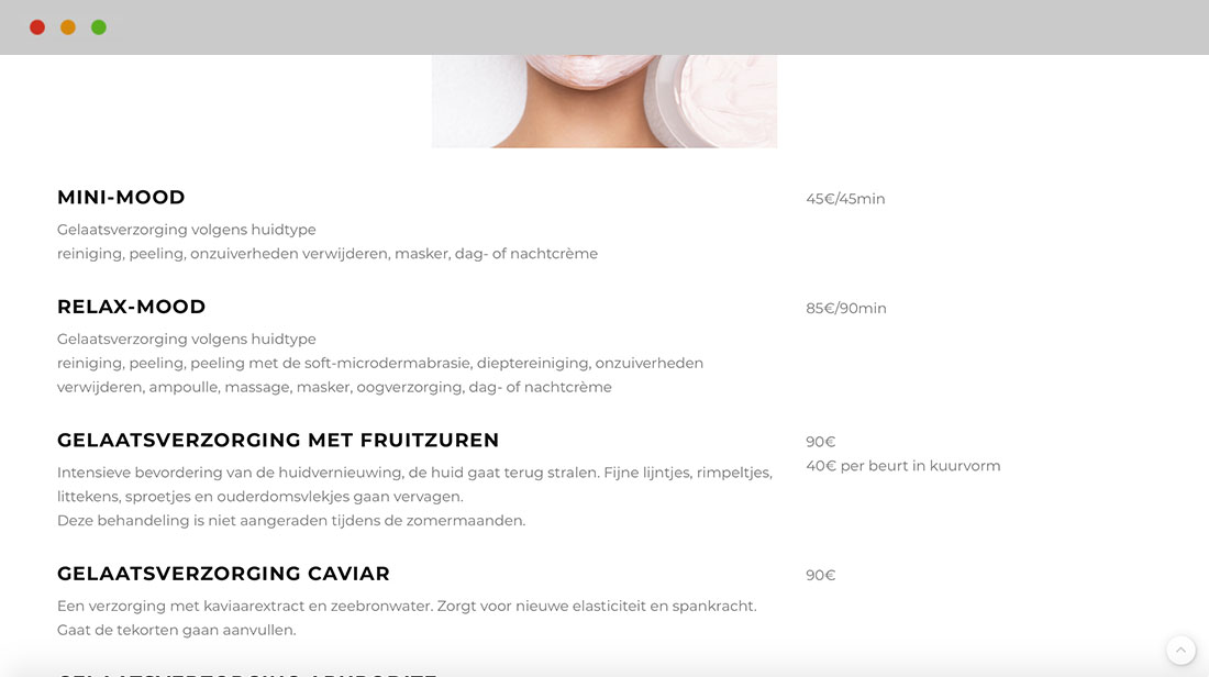 webdesign voor Mood Beauty uit Harelbeke